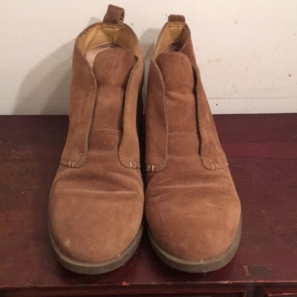 Franco Sarto Soft Brown Suede Ankle Boots